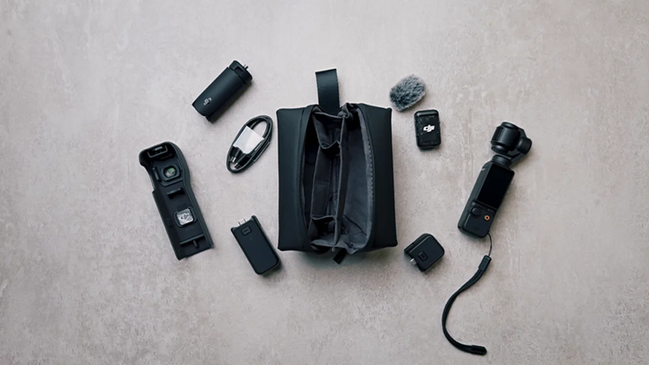 DJI Osmo Pocket 3 與配件組平鋪