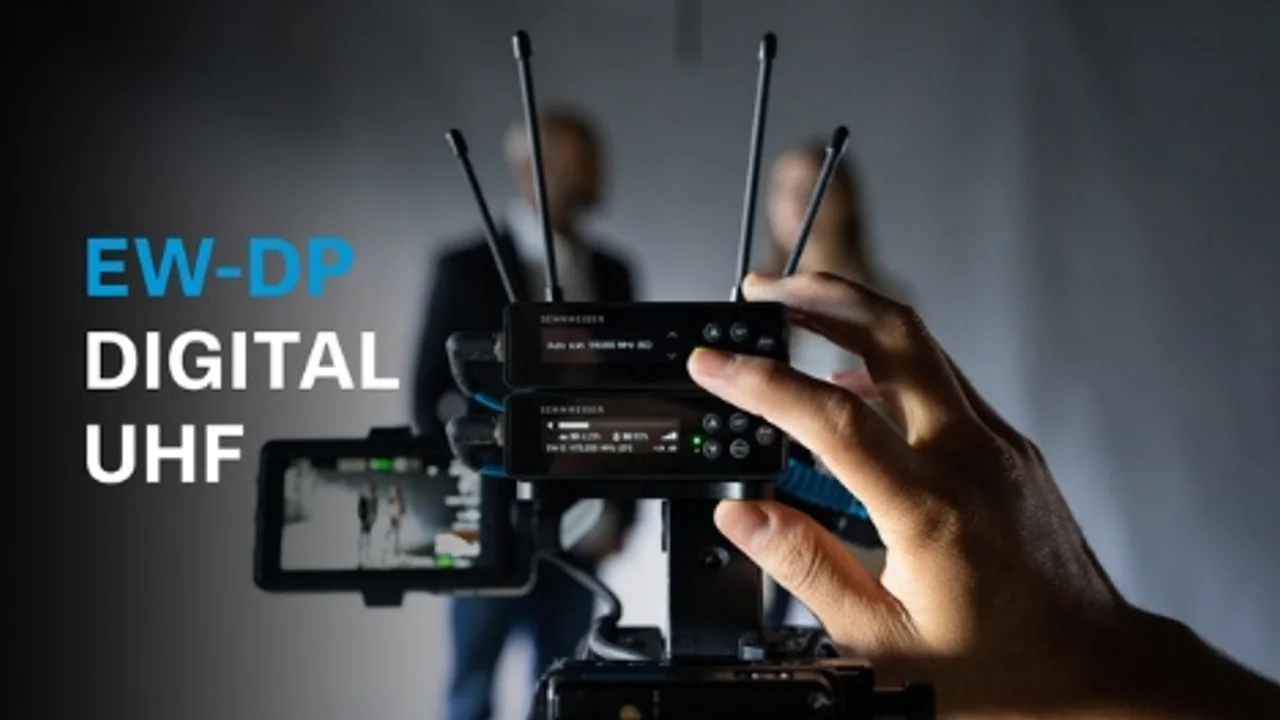 Sennheiser EW-DP Digital UHF 無線收音系統安裝於攝影機上